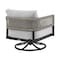 Armen Living Felicia Outdoor Patio Swivel Rocking Chair in Black Aluminum and Gray Rope with Cushions 840254332522 - alternate 10